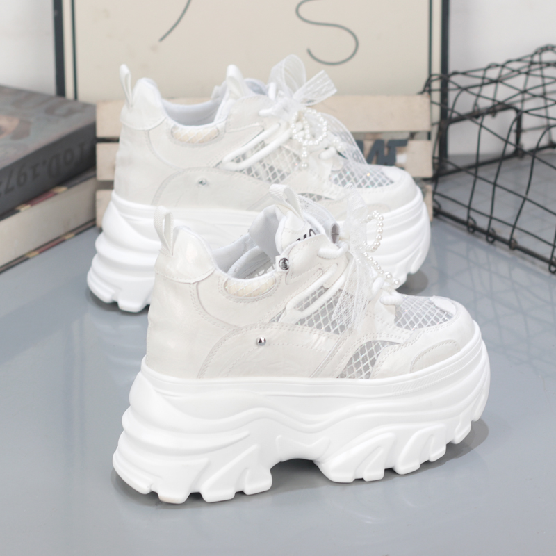 增高11cm透气网面老爹鞋新款