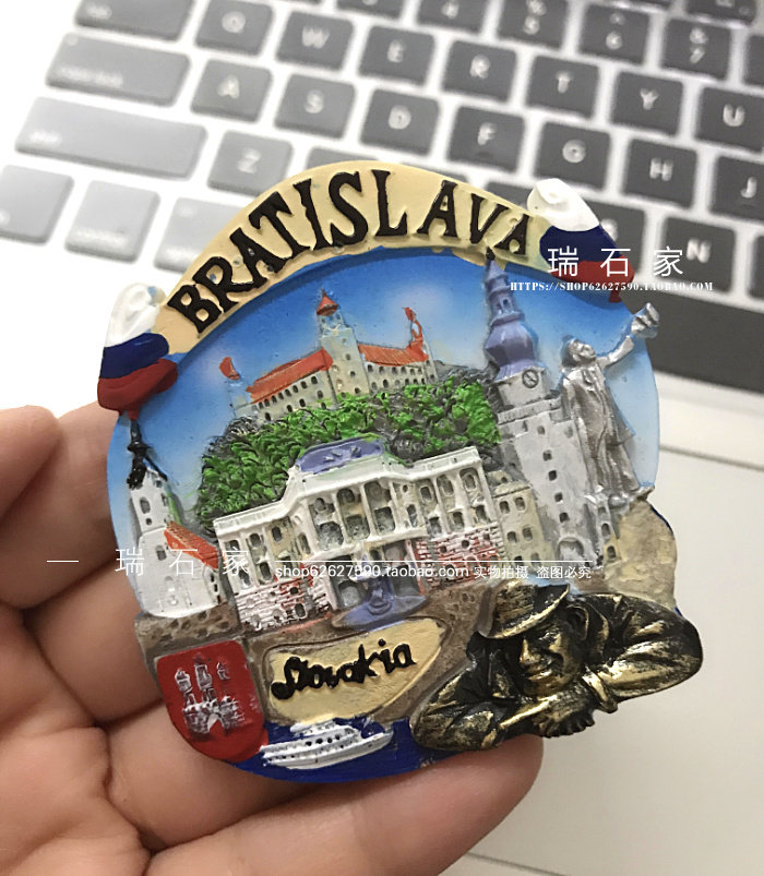 满58包邮 斯洛伐克布拉迪斯拉发树脂冰箱贴 bratislava回国礼品