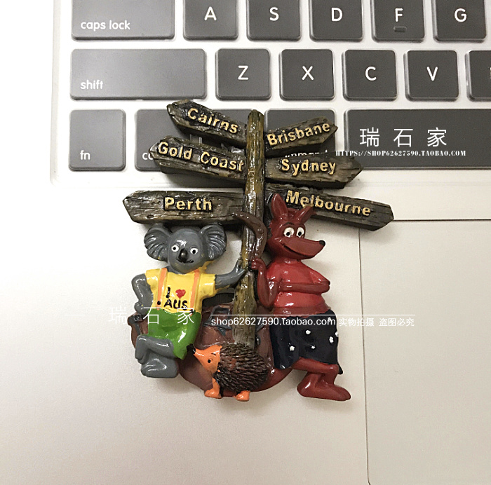 澳大利亚纪念品树脂冰箱贴满39包邮创意礼品考拉袋鼠路牌世界旅行