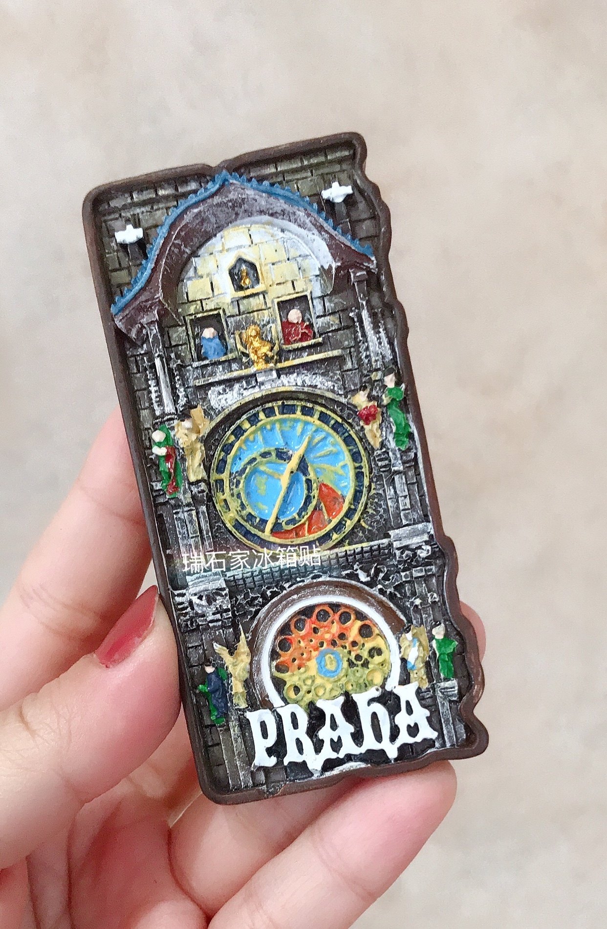 店主收藏布拉格树脂冰箱贴the prague astronomical clock纪念品