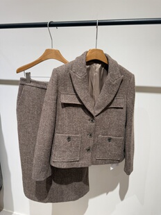 深圳主z原创品牌2025新款 百搭显瘦气质翻领双面呢外套女 冬时尚