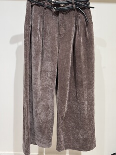 女 百搭显瘦气质加厚丝绒直筒裤 深圳原创品牌2025新款 冬时尚