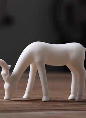 迷你指尖创意陶瓷小动物摆件小鹿骆驼佛盆景根雕枯木搭配造景装饰