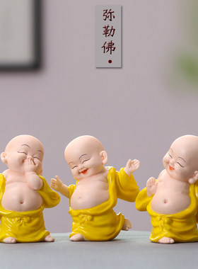 招财白瓷笑佛中式风手工小摆件
