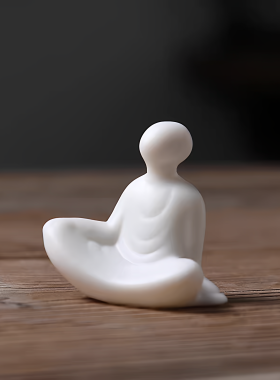 迷你小号禅意陶瓷小人物摆件无相佛盆景根雕枯木搭配动物造景装饰