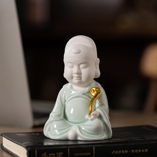 陶瓷文昌帝君摆件小号客厅书房装饰文曲星神像工艺品考神摆设礼品