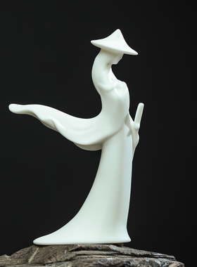 白瓷无相佛禅意客厅摆件