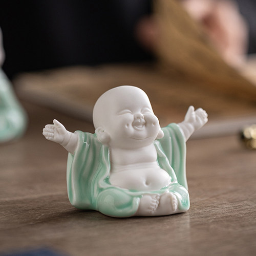 陶瓷招财开心弥勒佛小摆件