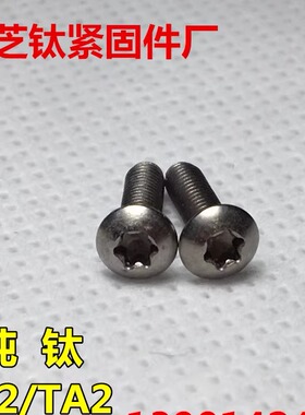 钛螺丝M2x3-4-5-6-8-10平圆头内梅花T6 纯钛螺栓GR2/TA2