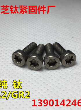 TA2钛螺丝 M4 M5 圆柱头T20内梅花 ISO14580 纯钛螺丝GR2钛螺栓