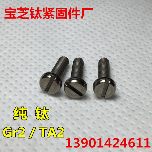 无磁TA2纯钛圆柱头一字纯钛螺栓