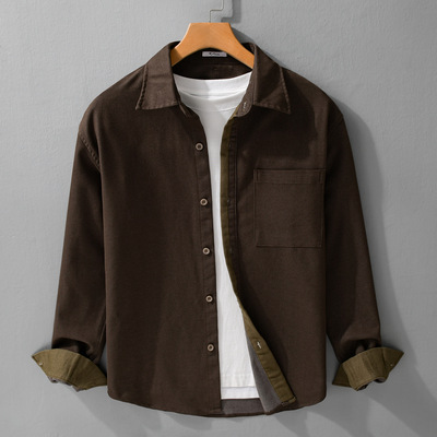 春秋季老钱风高级感男长袖衬衫｜