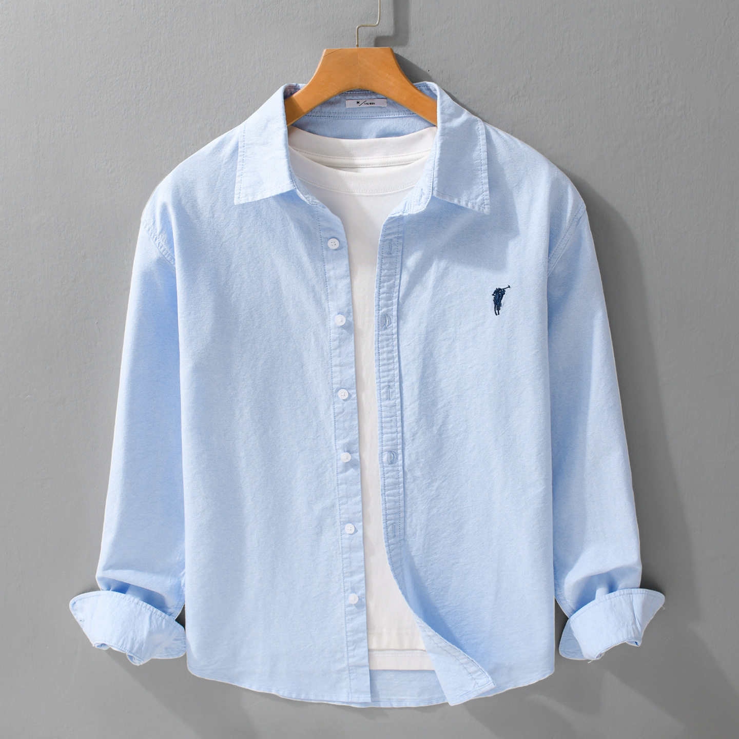 春秋季牛津纺马仔长袖衬衫男士时尚休闲宽松上衣简约百搭衬衣1010,男装,牛仔衬衫,淘宝优惠券,粉丝福利购,淘宝优惠卷