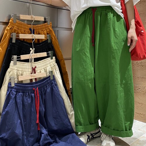 TYJR松紧腰宽松大码阔腿休闲女