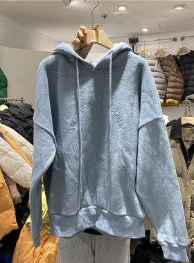 TY1980冬季新款韩版宽松长袖字母刺绣加绒加厚连帽卫衣女212559