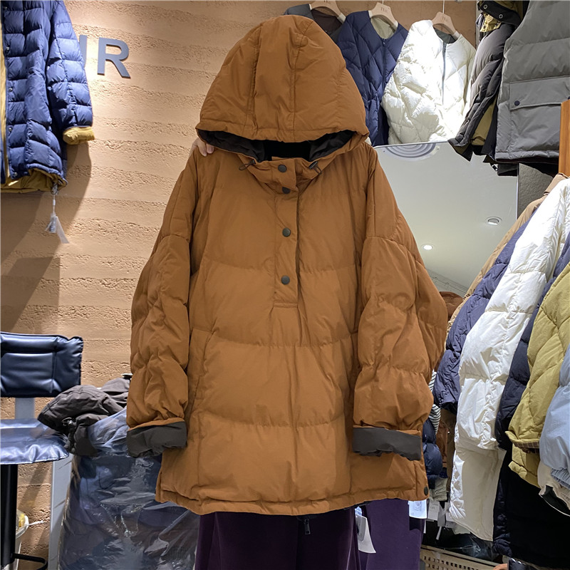 TYJR连帽套头中长款羽绒服外套女