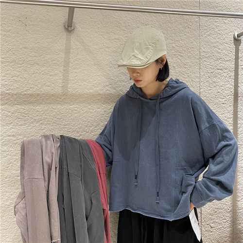TYJR秋季新款女装2025韩版宽松休闲百搭长袖连帽卫衣女上衣57706