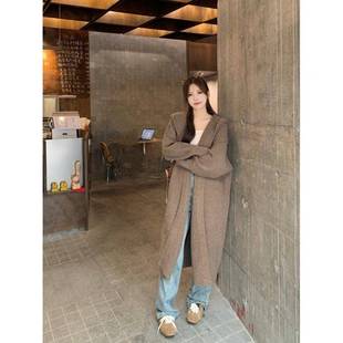 季 大码 连帽针毛衣外织套20秋25新款 胖MM宽女松显瘦 慵懒风zl