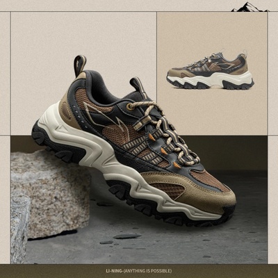 李宁男子休闲鞋2026冬季新款时尚潮流舒适耐磨百搭运动鞋AGCV247