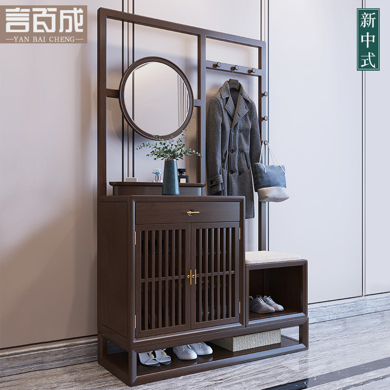 新中式实木门厅柜木质玄关多功能卧室门厅鞋柜化妆台禅意客厅家具