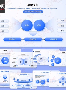 互联网公司介绍PPT蓝色公司介绍互联网科技商业计划书简约PPT模板