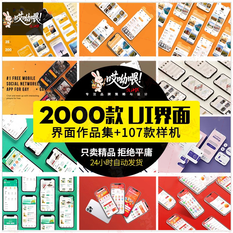 ui界面设计模板作品集样机高端APP页面毕业答辩psd交互sketch素材