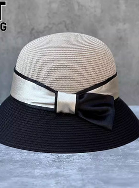 香港I.Tgreg女时尚防晒遮阳帽法式百搭显脸小草帽休闲海边沙滩帽