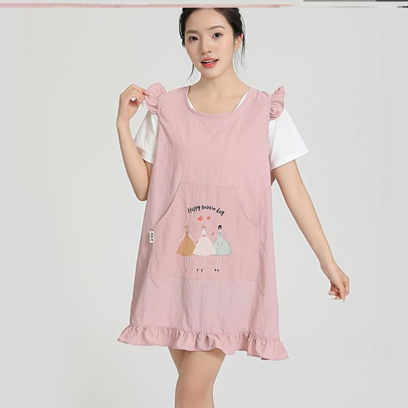 厨房家用2024新款做饭女工作服可爱围裙公主马甲上班用的防油洋气