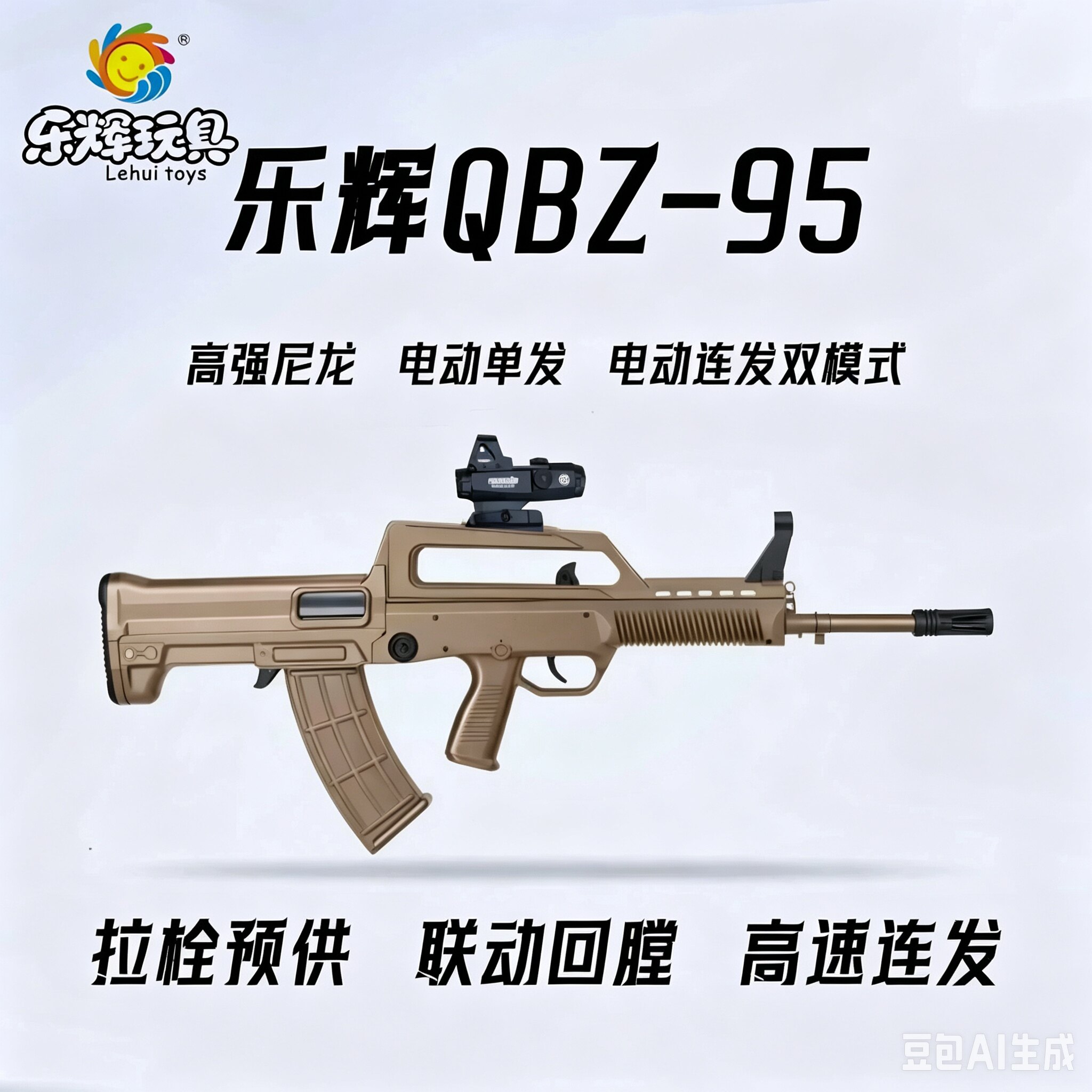 乐辉QBZ-95电动连发水晶玩具枪儿童男孩高强尼龙95-1式冲锋突击枪