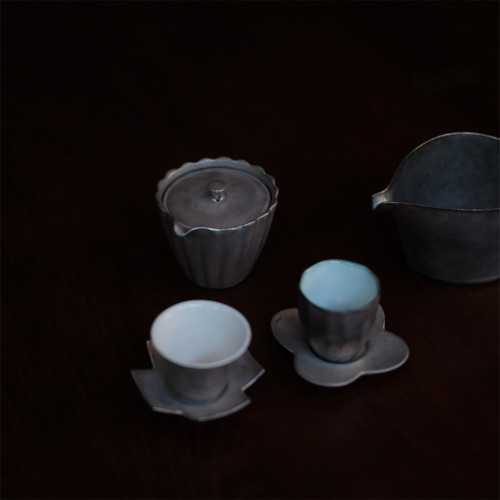 「97 Crafts」日本陶艺作家安藤雅信 银釉系列茶道具公道宝瓶茶杯