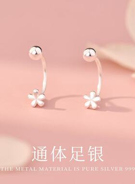 每日惊喜足银999花蕊绽放耳钉