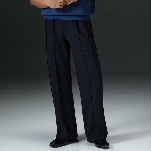 AFTERGLOW双压线休闲男装针织西裤 四季通勤珠地面料直筒休闲长裤