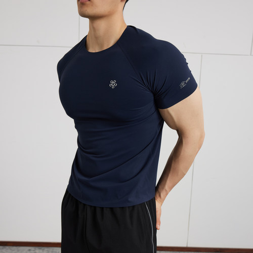 AFTERGLOW无痕压胶训练紧身衣 LYCRA莱卡面料显大健身运动短袖