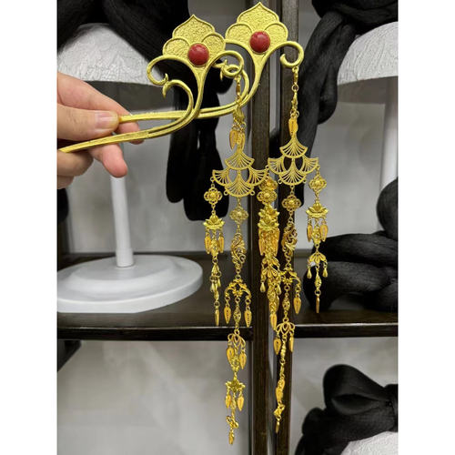 唐风轻复原头饰古风汉服配饰流苏发簪古典供养人头饰贵妃发钗