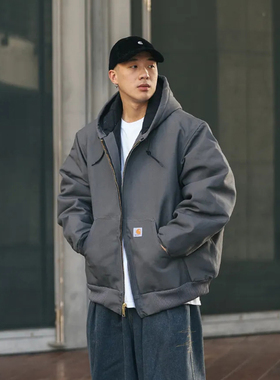 弹跳潮人 Carhartt卡哈特J140美式工装原生帆布夹克连帽加厚外套