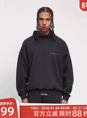 弹跳潮人 Fear Of God Essentials 20款字母小高领加绒套头卫衣潮