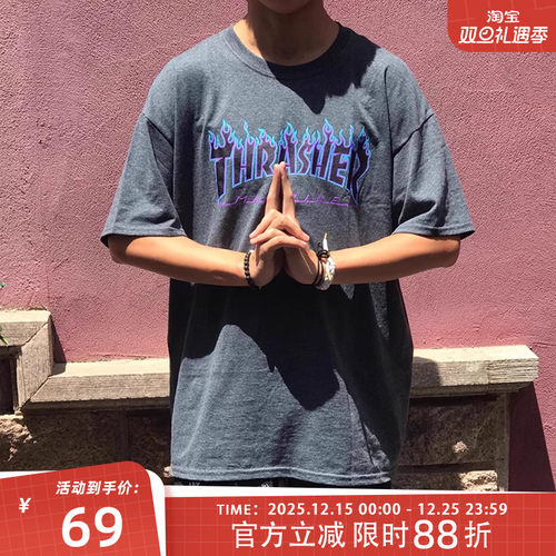 THRASHER美版火焰王一博同款短袖