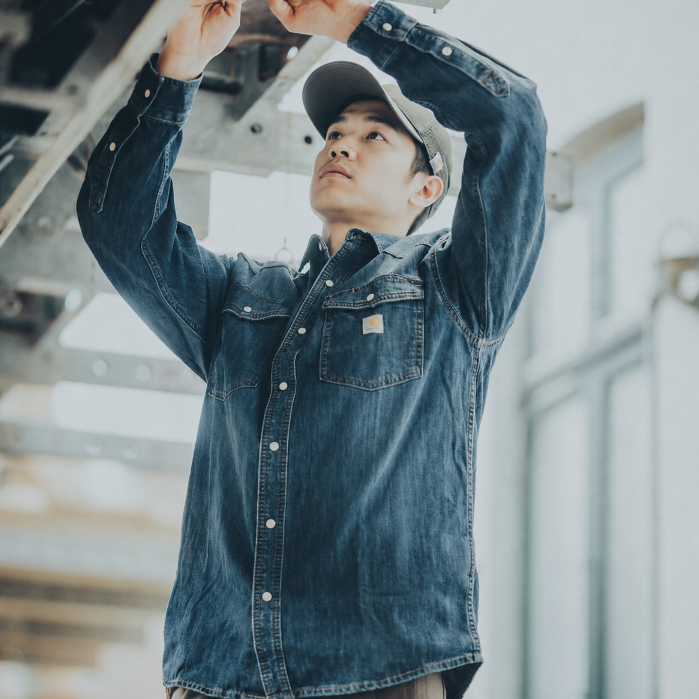 正品现货 Carhartt 106429卡哈特蒙大拿美式水洗牛仔长袖衬衫外套