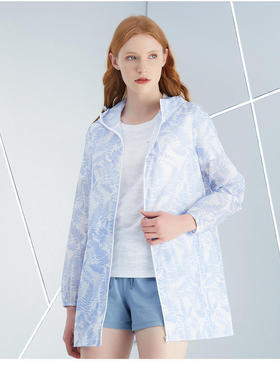 探拓户外2021春夏季新款女式迷彩中长款皮肤衣透气时尚防晒衣风衣