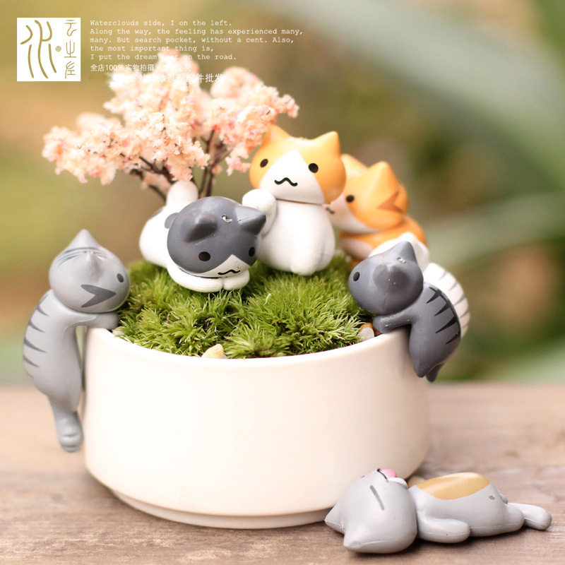 可爱猫咪老师装饰玩偶蛋糕diy组装摆件盆栽多肉景观diy搭配伴手礼