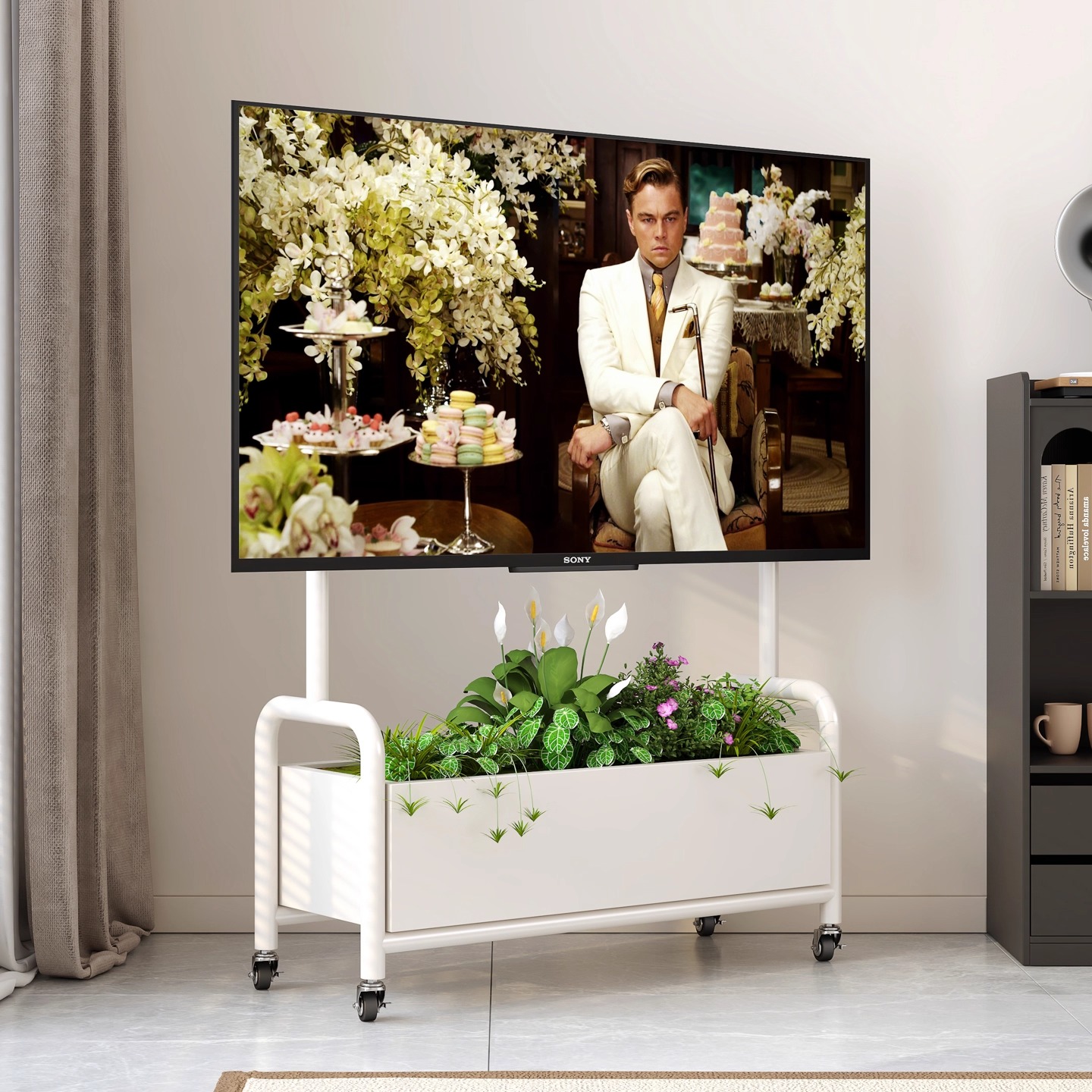 奶油白通用电视机支架电视机