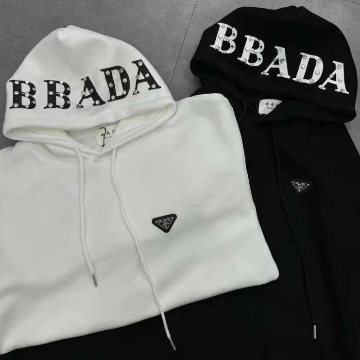 秋季连帽印花潮牌卫衣男女特大码300斤百搭连帽铆钉情侣上衣长袖