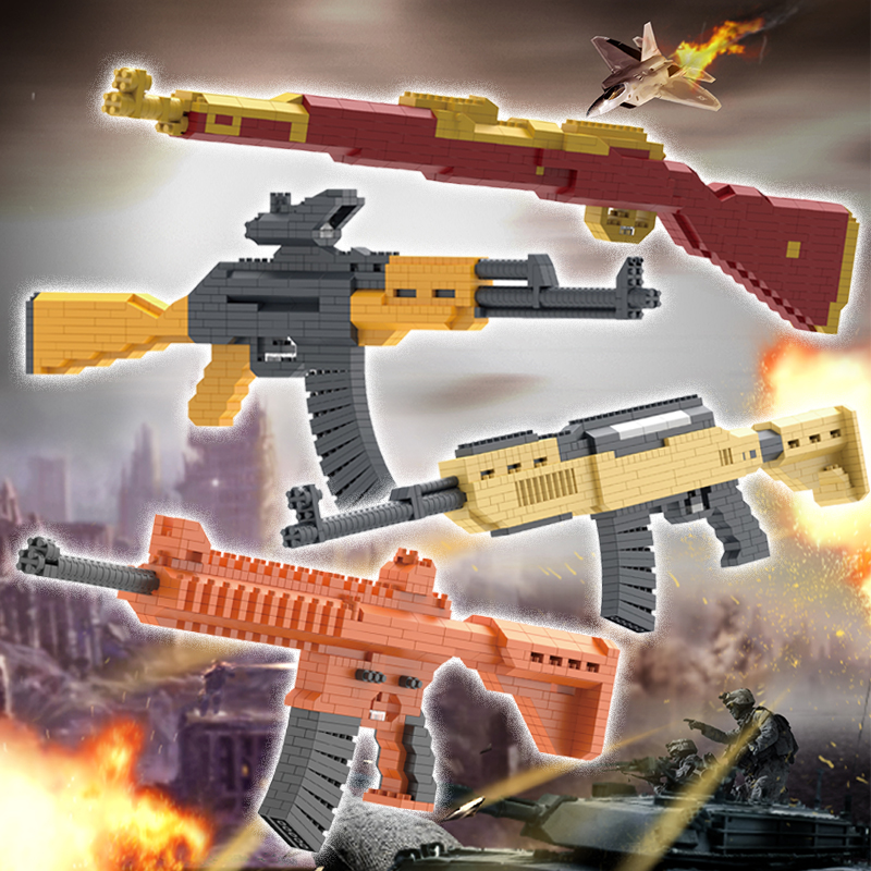 积客枪微颗粒积木98k武器组装模型绝地求生吃鸡男孩儿童拼装玩具6