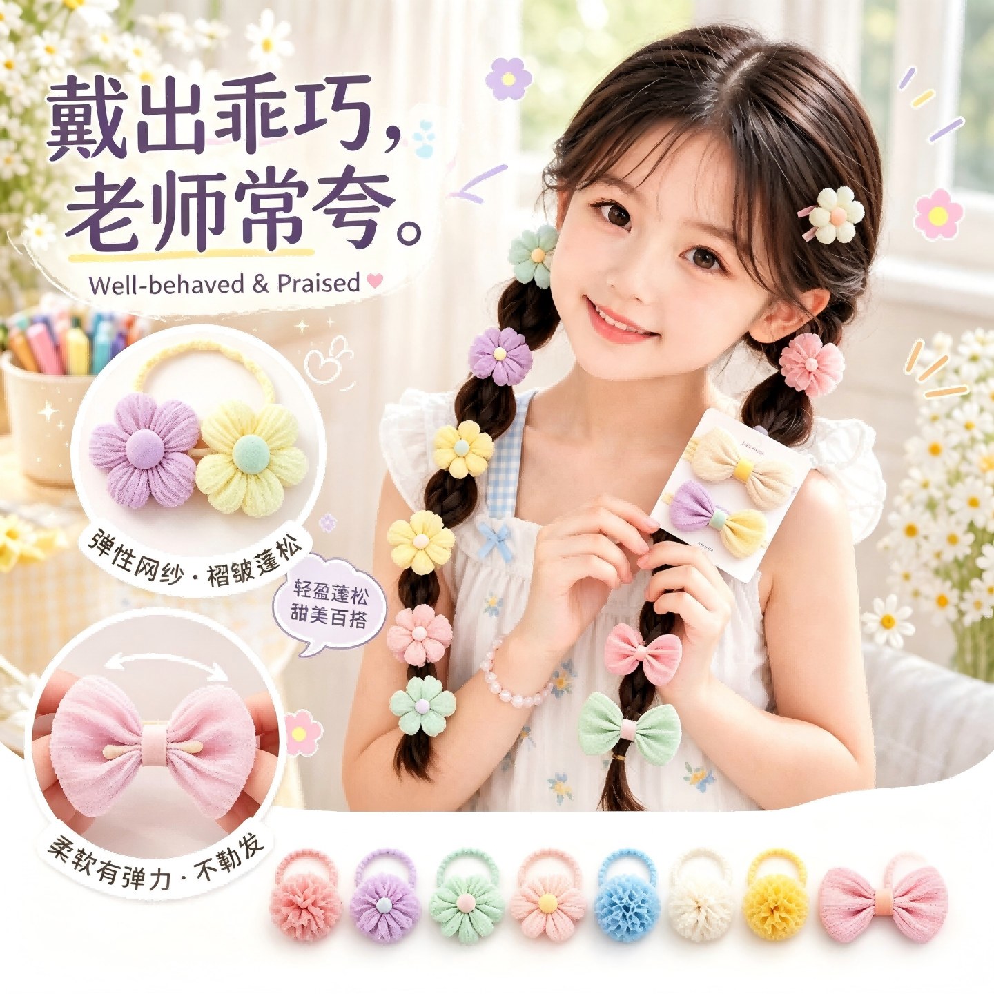 女童不伤发弹力好发绳