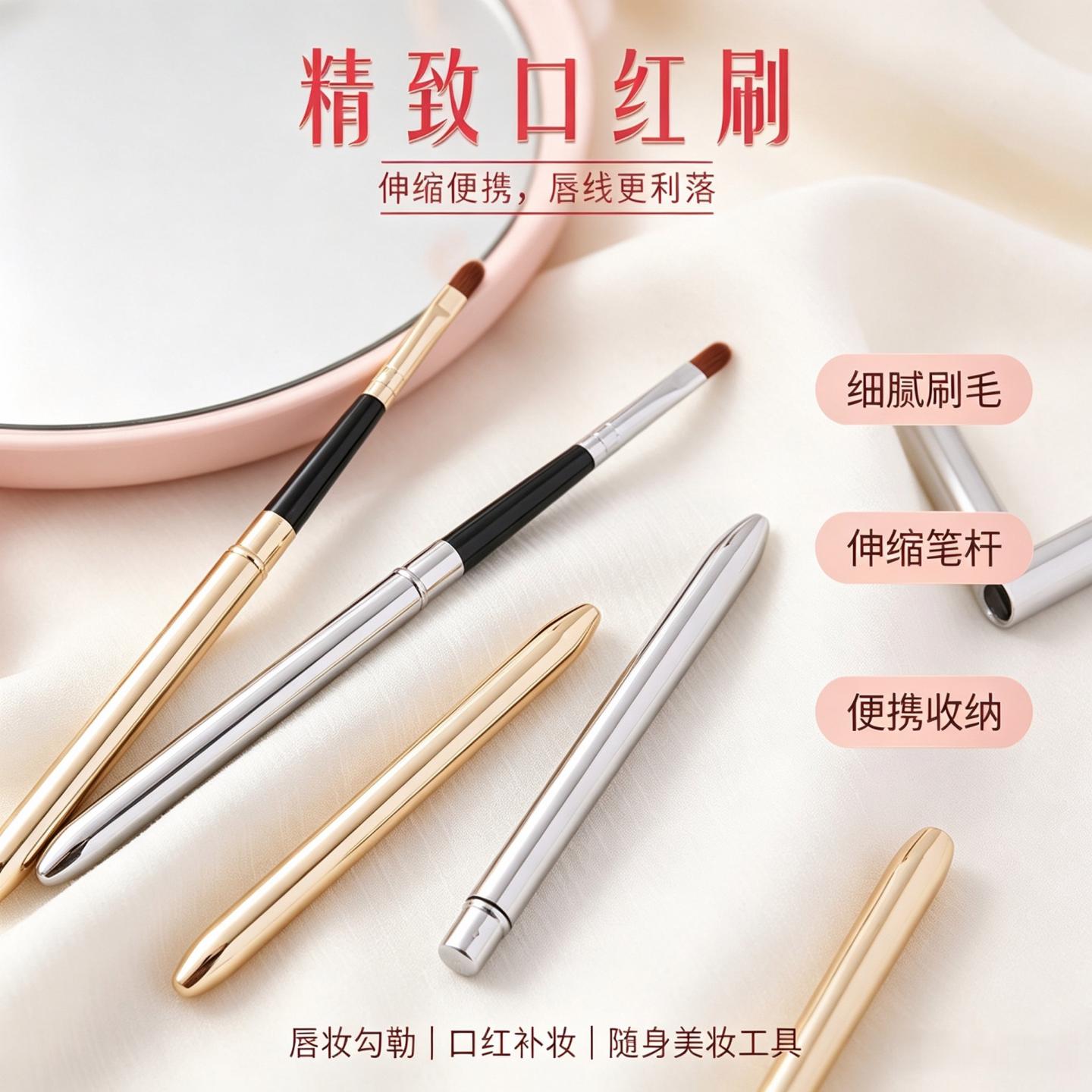 单头唇刷口红刷金属口红刷