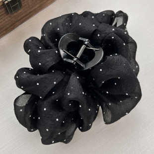 2025新款泡泡纱头发抓夹发夹子头饰发卡女鲨鱼夹后脑勺超大号盘发