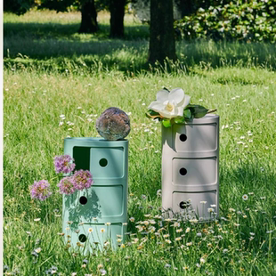 Co-inside圆形多层收纳柜现代简约床头柜卧室置物架小户型kartell