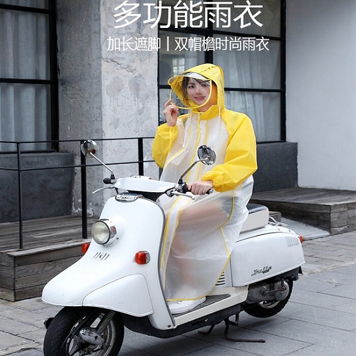 雨衣加长女双帽檐成人全身双拉链