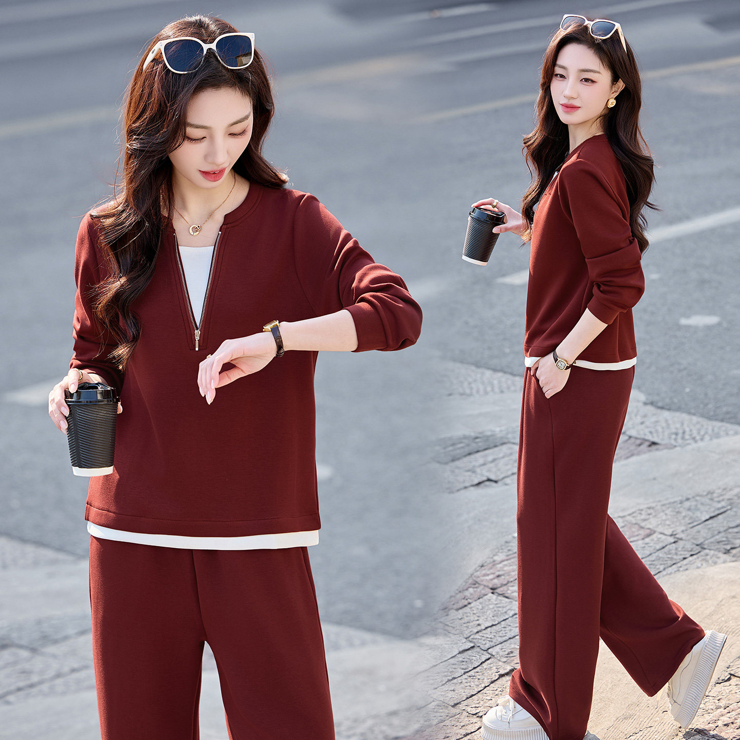 休闲运动套装女款爆款2026新款春秋妈妈时尚一整套穿搭两件套时髦