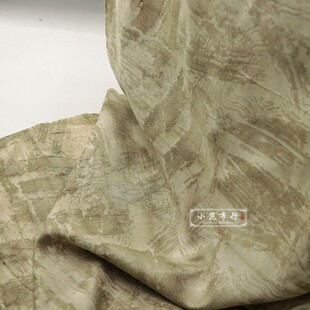 青棕色复古纯亚麻提花布料春秋夏透气时装面料旗袍连衣裙男女衬衫